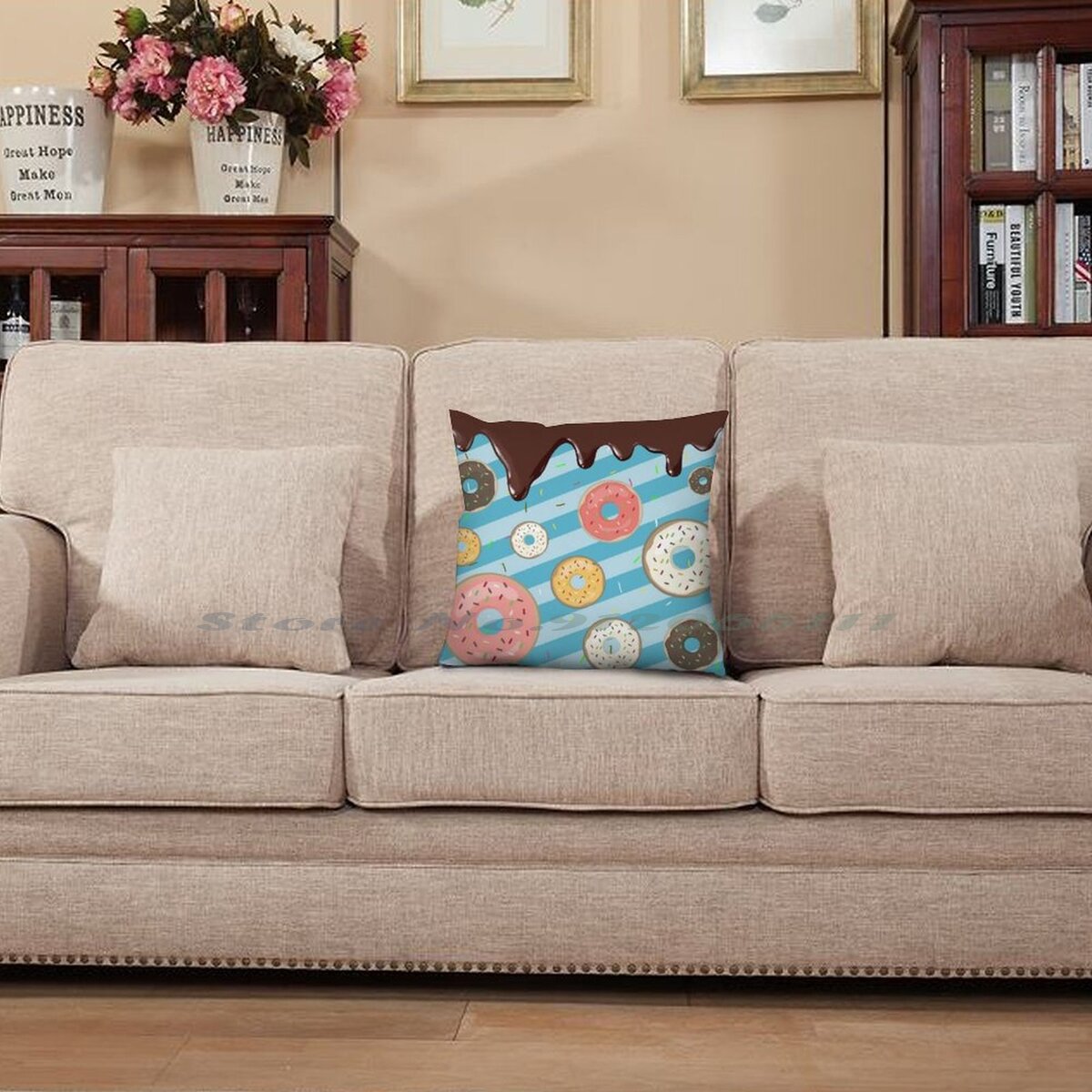 Donut Throw Pillowcase Covers (2 Pack)