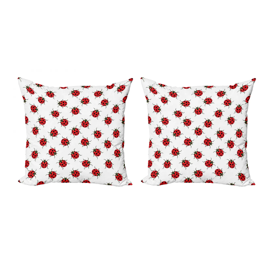 Ladybug Print Throw Pillowcase Covers (2 Pack)