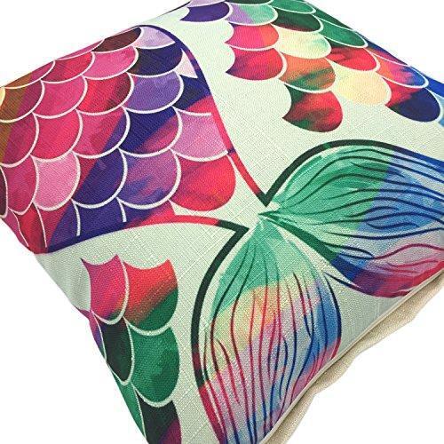 Mermaid Print Throw Pillow Cover