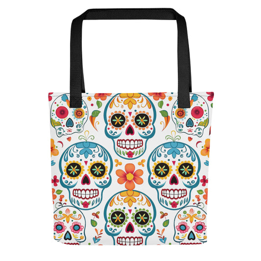 Sugar Skull Print Tote Bag
