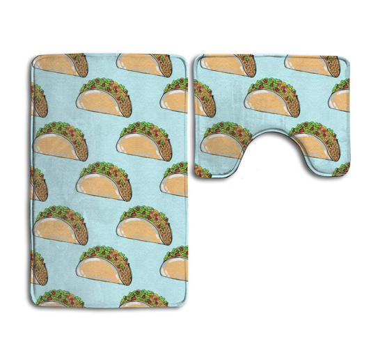 Taco Print Bathroom Floor Mat